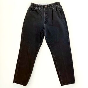 Vintage 90’s Original Lee Mom Jeans Elastic High Waisted Washed Black Size 8